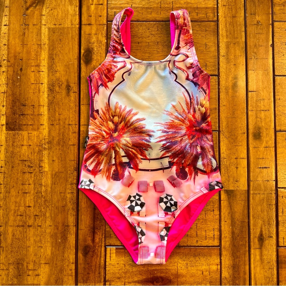Size 98/104 (3/4) Girl’s Molo Hot Pink Swimming Pool One-Piece Swimsuit